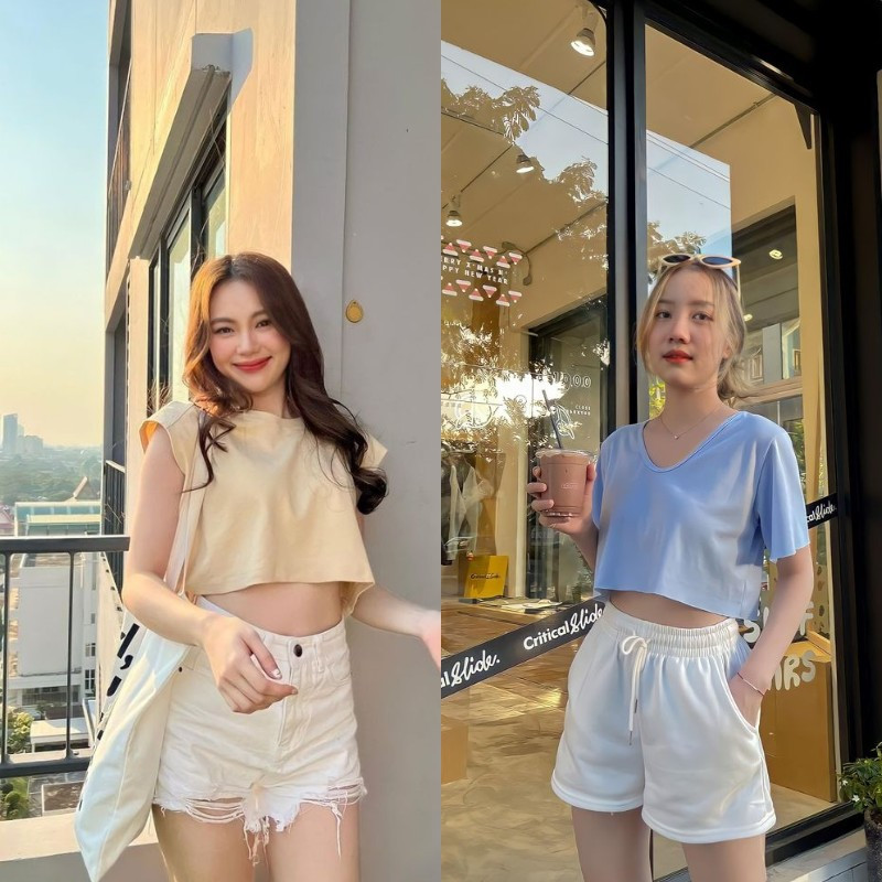 Áo croptop và quần ngắn