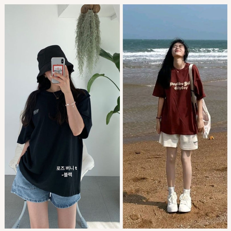 Áo thun oversize và quần short