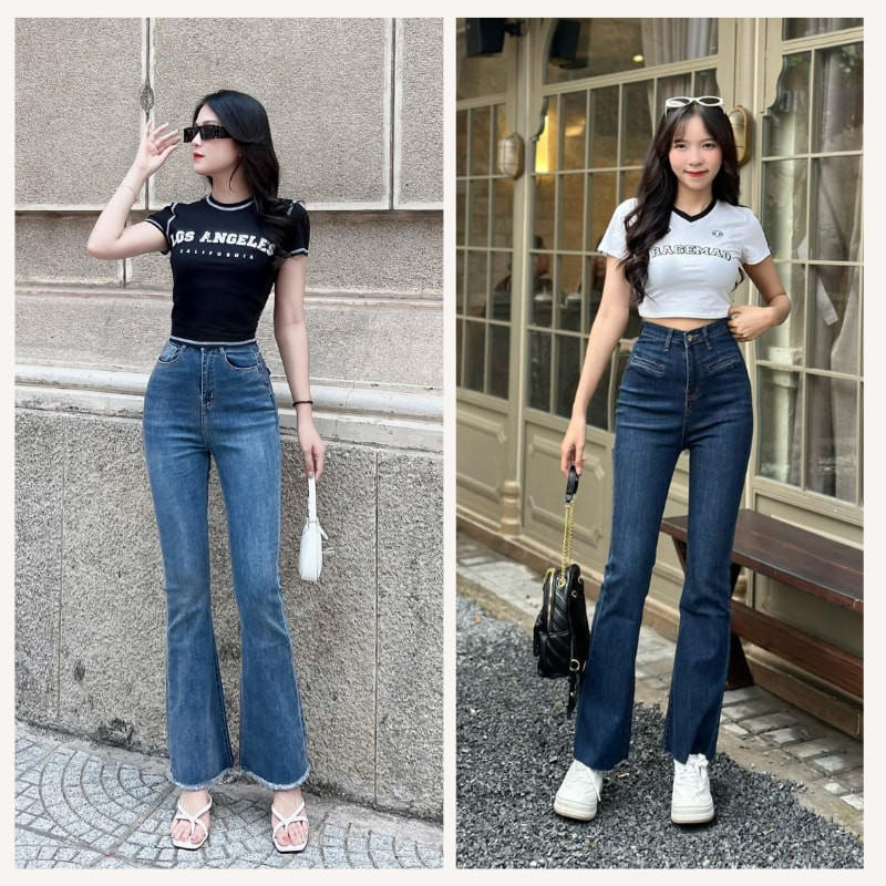 Quần jean và áo croptop