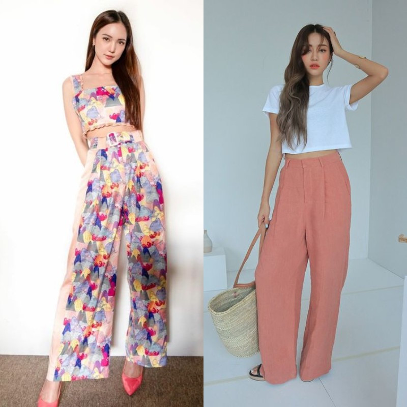 Quần ống rộng và áo croptop