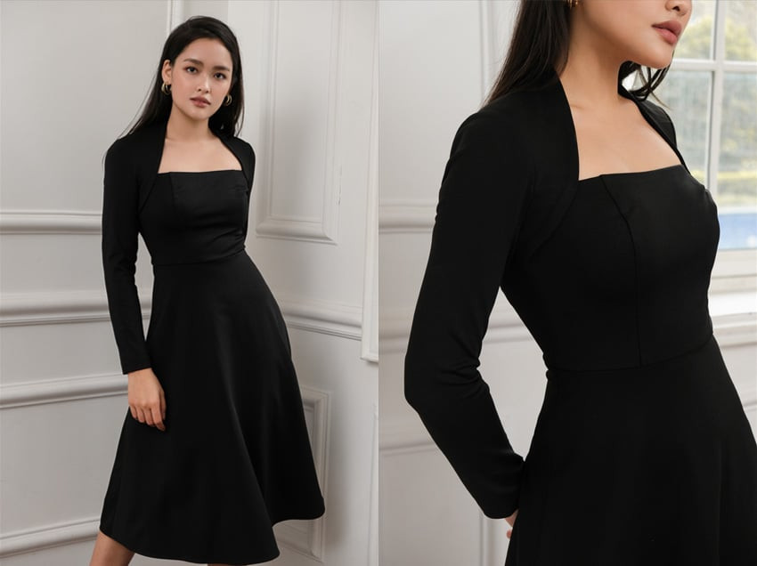 Isabella Dress - Đầm cổ vuông