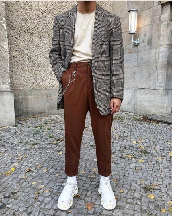 Mix quần kaki nam với áo blazer