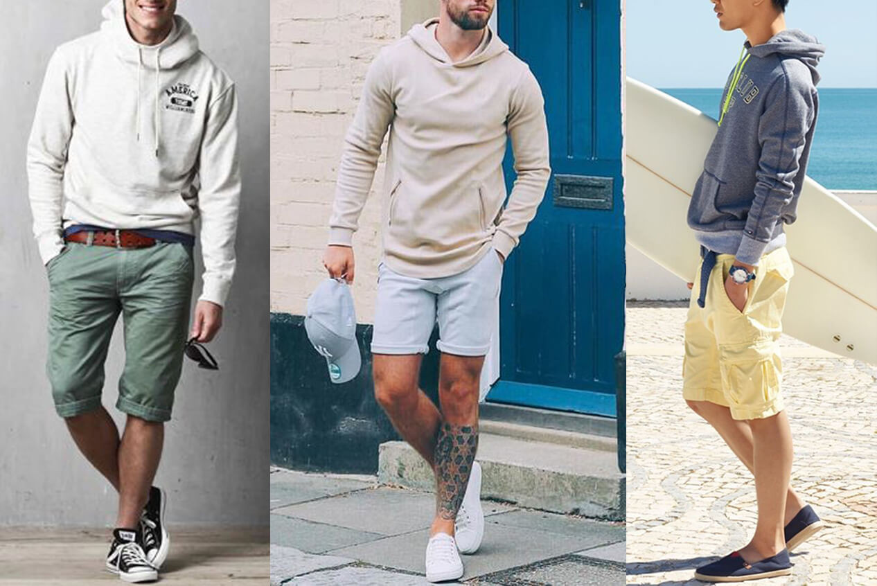 Phối hoodie với quần short