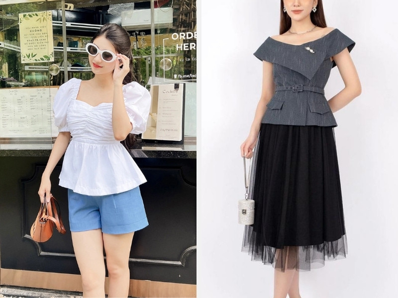 Áo peplum và quần short hoặc chân váy tutu