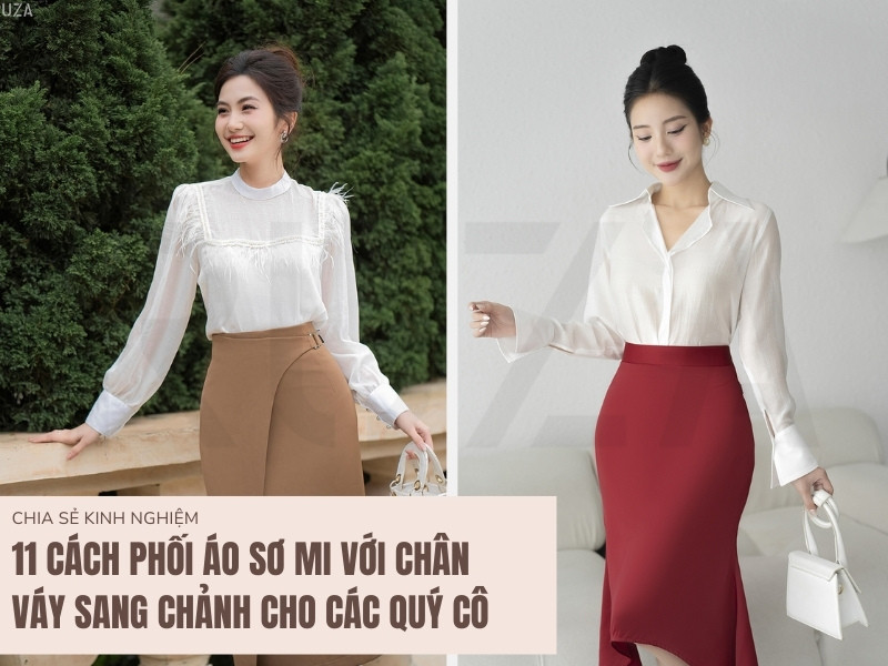 Phối đồ hoàn hảo: 11 cách mix áo sơ mi với chân váy dài