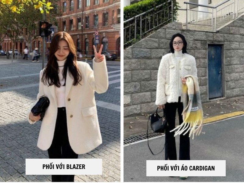 Phối áo len cổ lọ với áo cardigan - áo cardigan