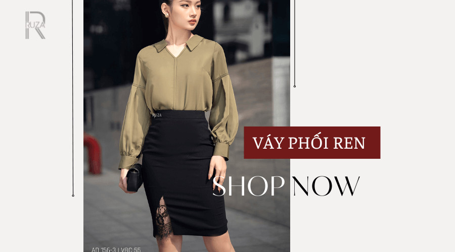 Váy Công Sở Phối Ren