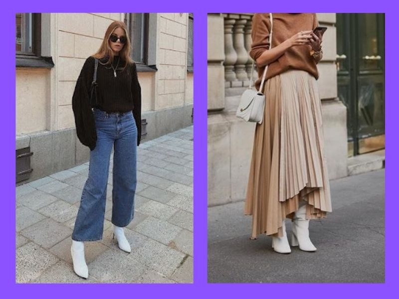 10+ cách phối đồ với boot trắng – kem – be cực xinh cho nàng