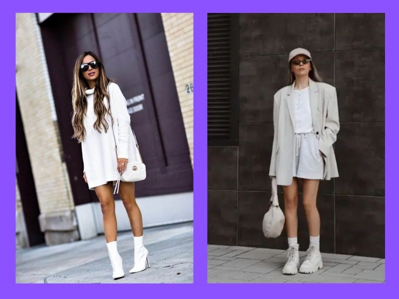 10+ cách phối đồ với boot trắng – kem – be cực xinh cho nàng