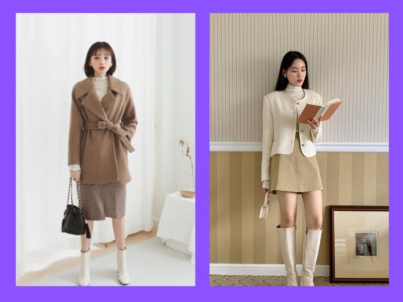 10+ cách phối đồ với boot trắng – kem – be cực xinh cho nàng