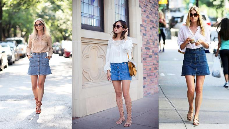 Mix and match: Chân váy jeans mặc với áo gì đẹp – độc – chất?