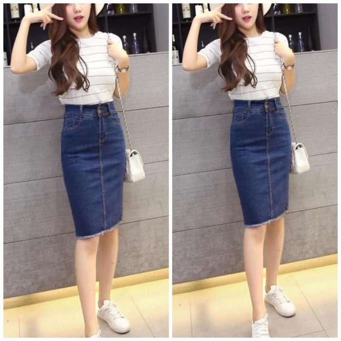 Mix and match: Chân váy jeans mặc với áo gì đẹp – độc – chất?